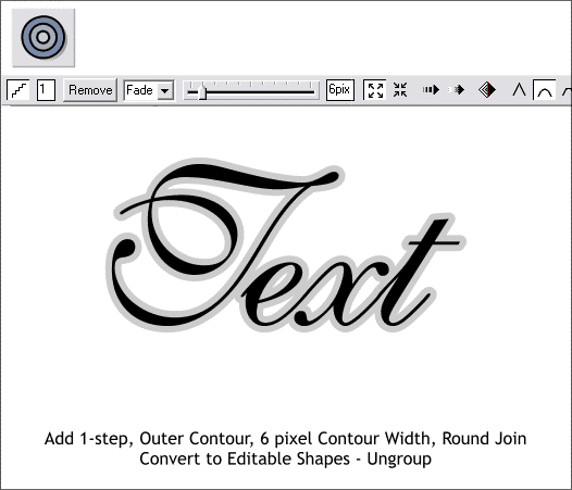 Creating Text Outlines with the Contour Tool