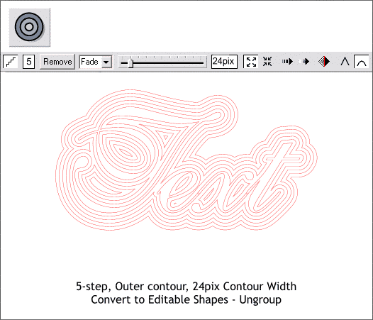 Creating Text Outlines with the Contour Tool