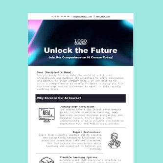 Free email marketing template