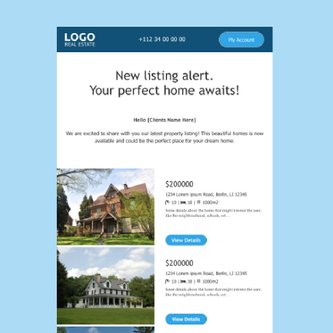 Free real estate – email marketing template