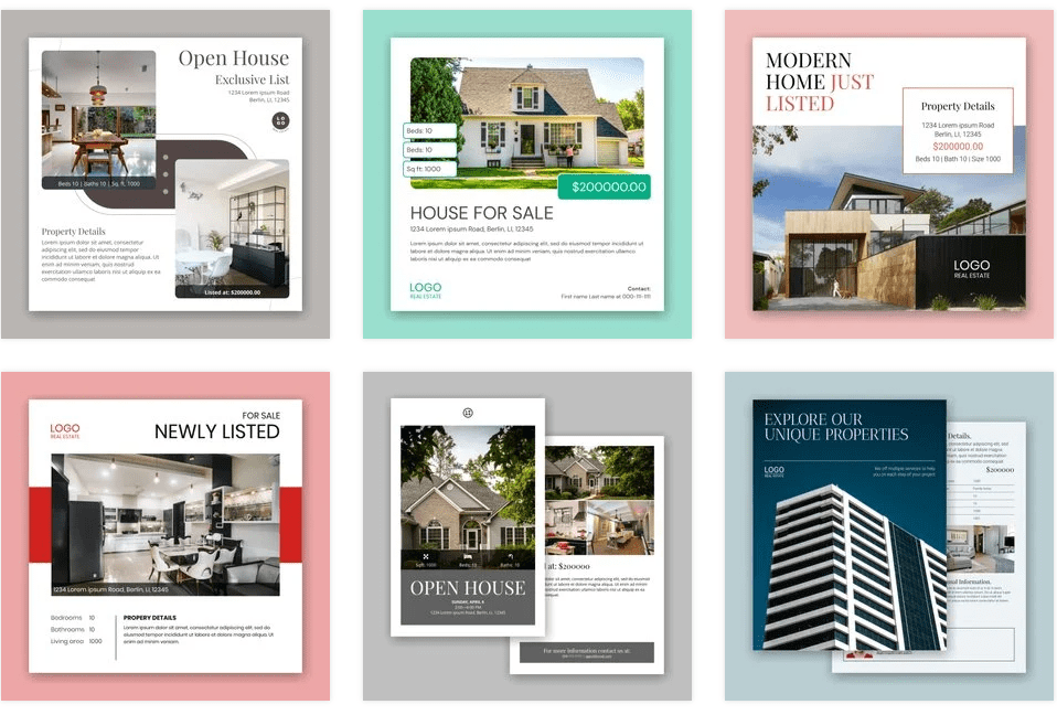 Real Estate MLS Listing Templates from Xara Cloud