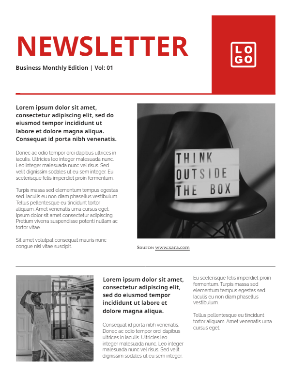 Real Estate Newsletter Template from Xara Cloud