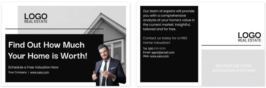 Free Home Valuation Real Estate Postcard Template from Xara-min