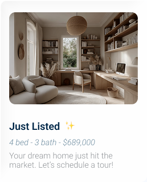 before: just listed real estate campaign example
